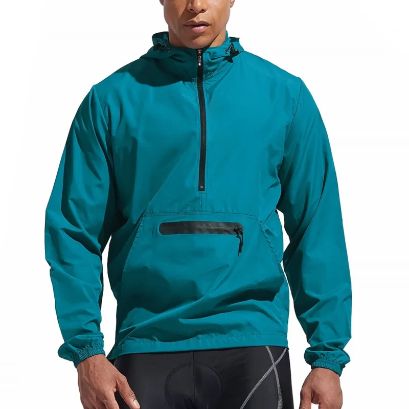 WOSAWE Veste de cyclisme capuche pour homme coupe vent grande poche de rangement coupe vent de 2