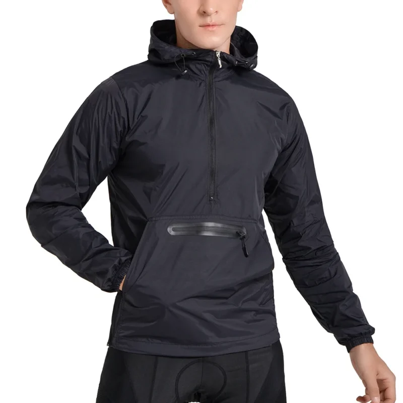 WOSAWE Veste de cyclisme capuche pour homme coupe vent grande poche de rangement coupe vent de 4 1